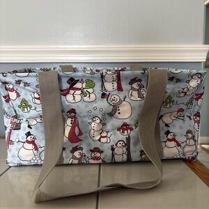 Thirty-One Snowman Print Tote Bag